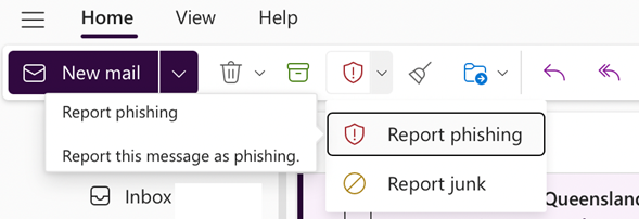 phish report button for students using owa