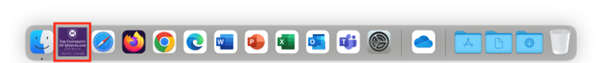 the dock on a mac showing the self service app