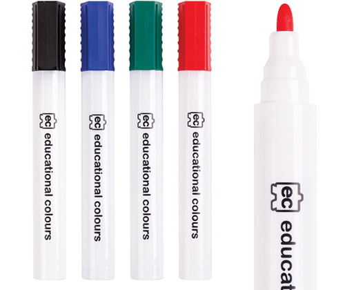 A pack of four whiteboard markers.